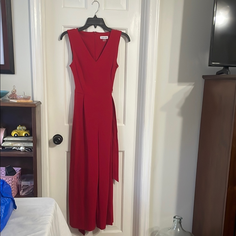 Calvin Klein - red pantsuit - size 2